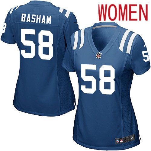 Women Indianapolis Colts #58 Tarell Basham Nike Royal Game Player NFL Jersey->women nfl jersey->Women Jersey